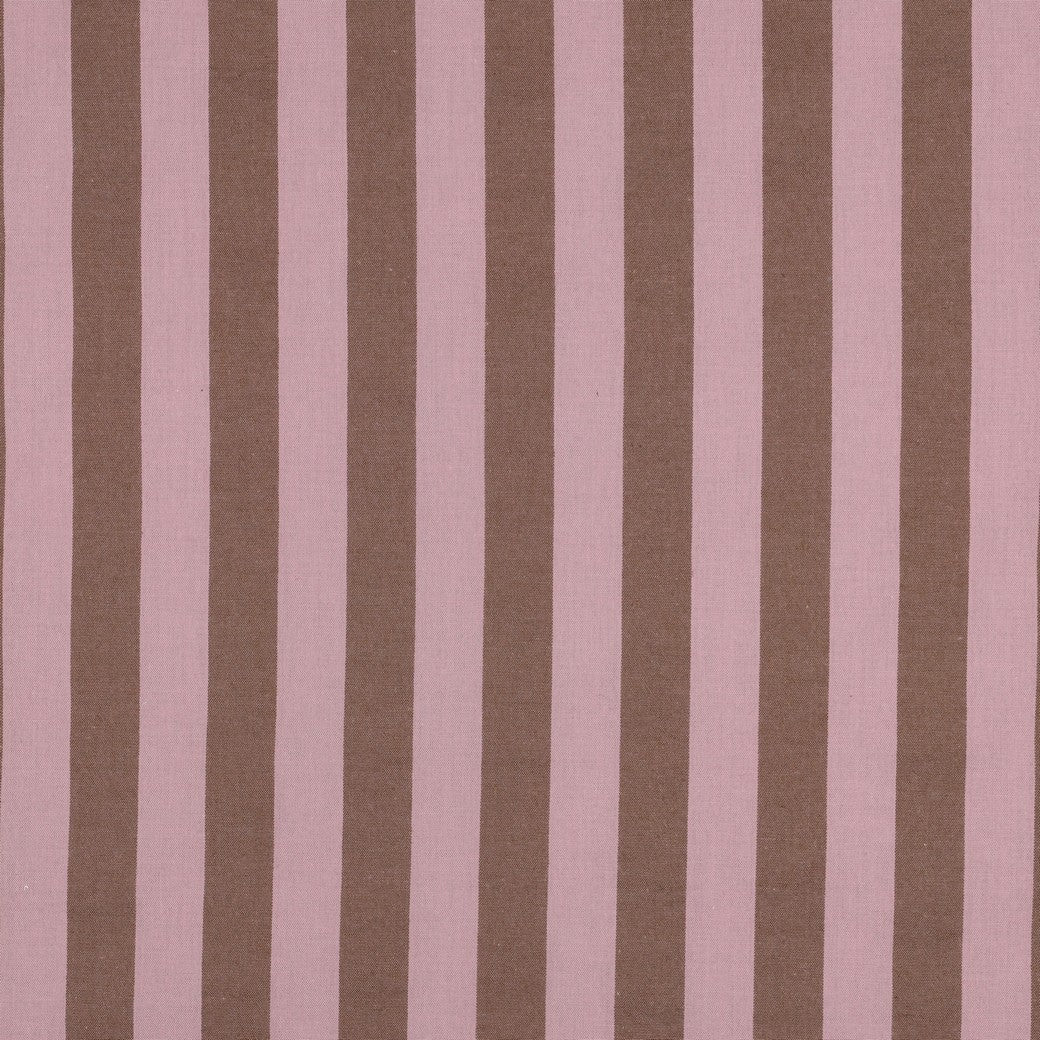 Light Pink And Brown Cotton Yarn Dyed Stripes