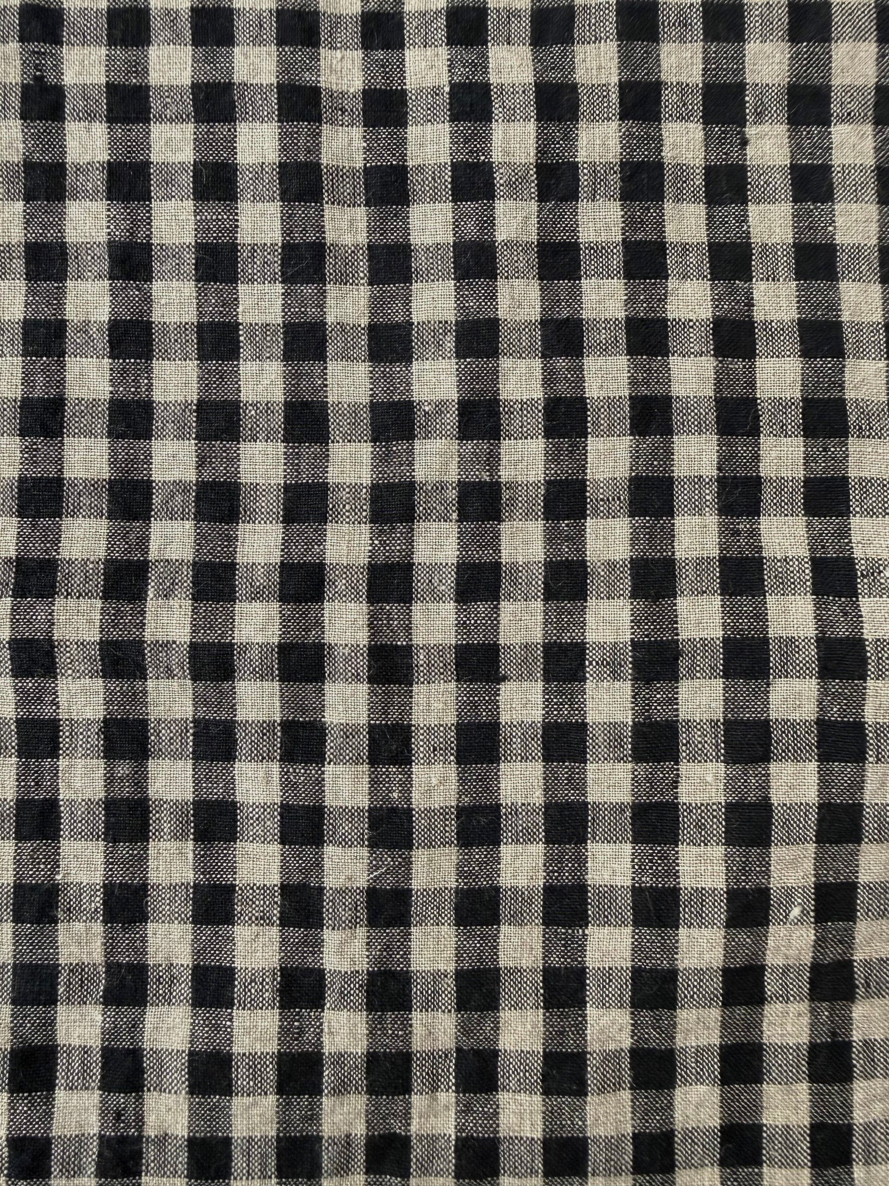 Homestead Gingham Laundered Linen - Black - By Lady McElroy