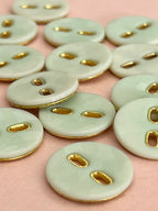 Pale Mint Green And Gold 22mm Buttons