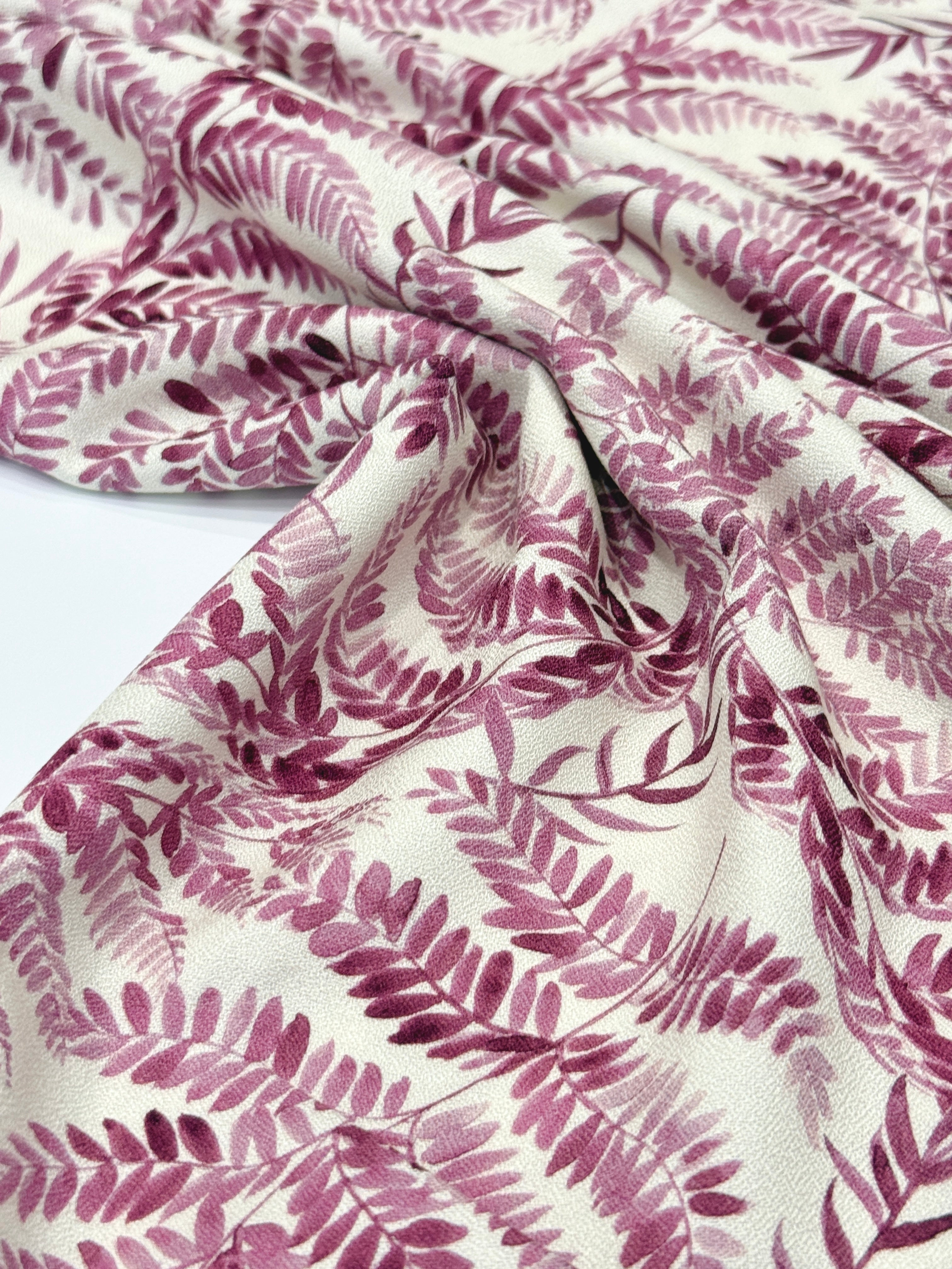 Wine Fern Viscose Crêpe