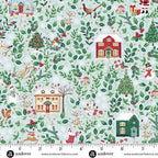 Cottages Blue MU240B - Country Christmas By Makower UK
