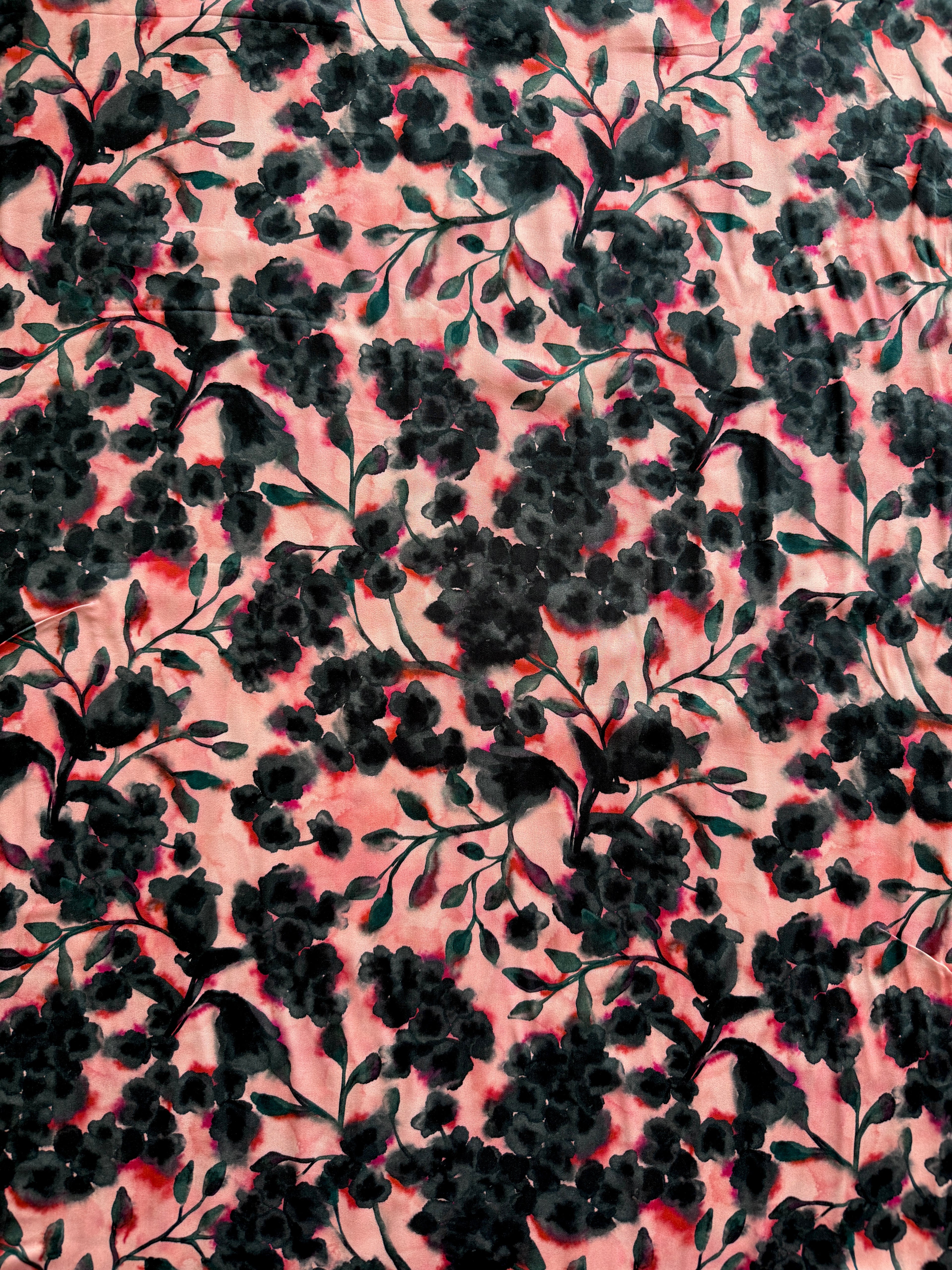 Shadow Floral Peach Storrie Sateen by Lady McElroy