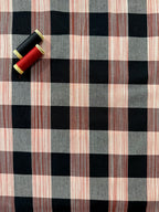 Black And Ruby Check Yarn Dyed Cotton