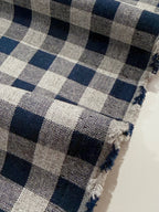 Blue & Grey Check Yarn-Dyed Oxford Cotton – Ex Paul Smith Deadstock