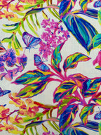 Tropical Butterfly Viscose Linen Blend