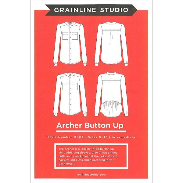 Archer Button Up By Grainline Studio Sizes 0-32