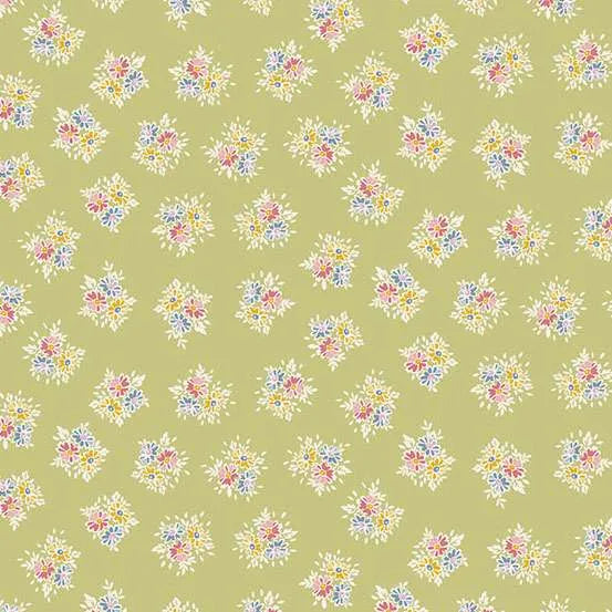 Petite Fleur By Makower UK - Posy Green - 184-G Fat Quarter