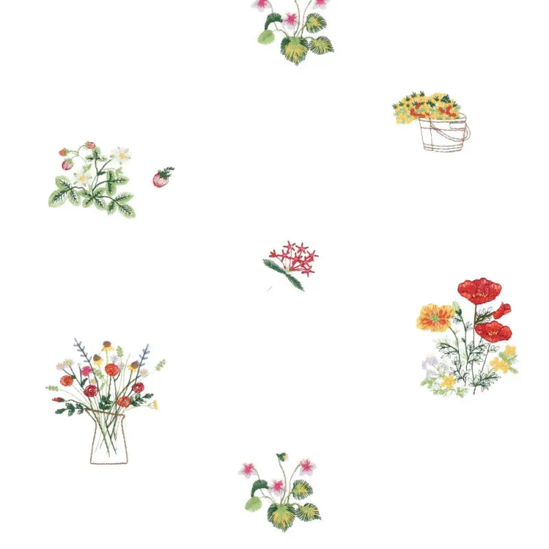 Embroidered Wildflower Cotton Voile