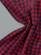 Koushi Gingham Check Japanese Yarn-Dyed Cotton Chambray by Lady McElroy - Berry Red