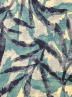 Abstract Leaves Viscose Blend Blue