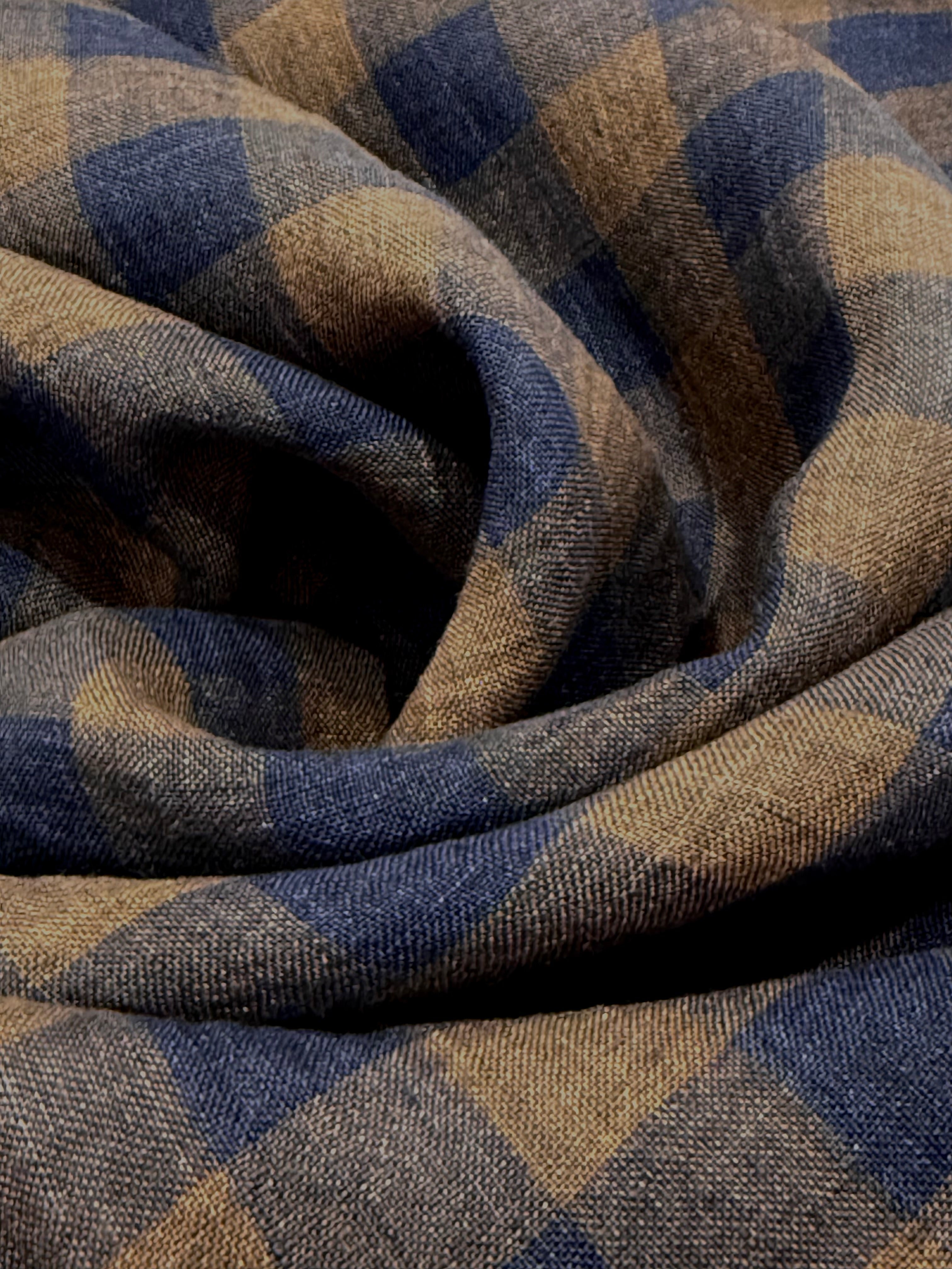 Gallery Gingham Laundered Pure Linen - Mocha - By Lady McElroy