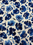 Painterly Flowers Viscose Linen Blend