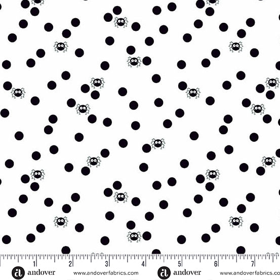 Ghostly Garden Spot White Spider 2/10200L By KP Creates for Andover Fabrics