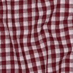 Pink & Burgundy Gingham Check Cotton Double Gauze