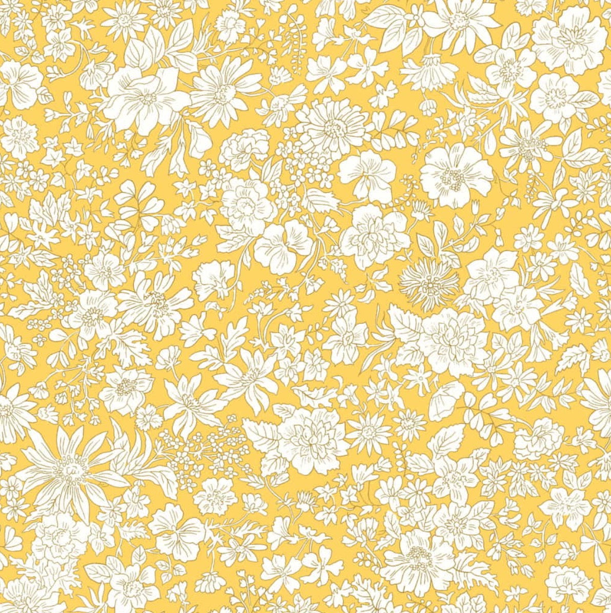 Emily Belle Lasenby Cotton Individual Fat Quarter By Liberty Fabrics - Sunshine Yellow (Brights) 016666401A