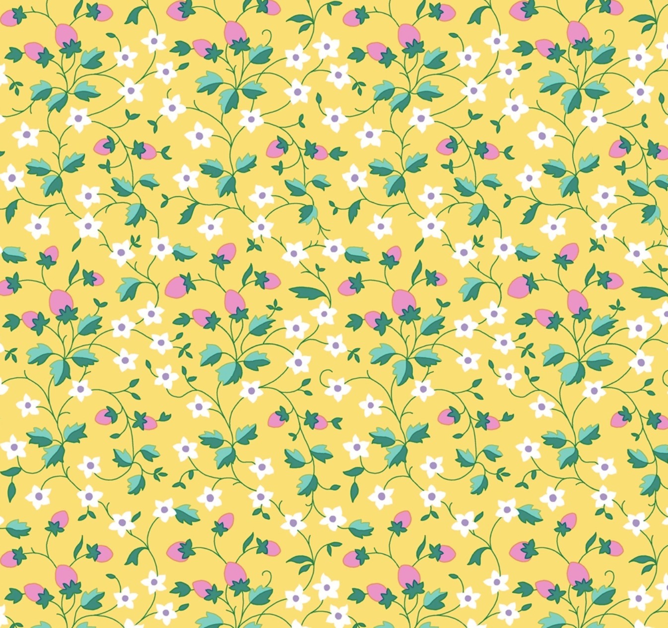 Gifts From The Garden - Strawberry Pickings 493B - Individual Fat Quarter - Liberty Quilting Cotton