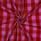 Red And Fuchsia Cotton Yarn Dyed Check