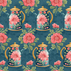 Sparrow Falls Afternoon Tea Deep Prussian A-10390-B By Andover Fabrics