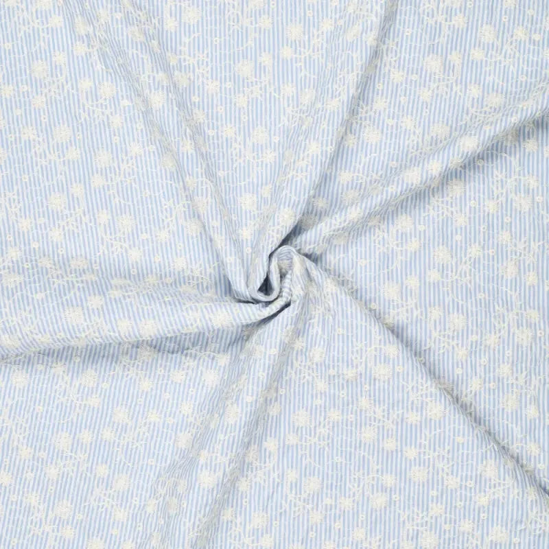 Blue And White Stripe Embroidery