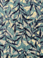 Abstract Leaves Viscose Blend Blue
