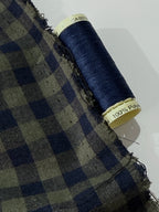 Koushi Gingham Check Japanese Yarn-Dyed Cotton Chambray by Lady McElroy - Olive