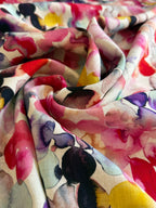 Watercolour Burst Viscose Linen Blend