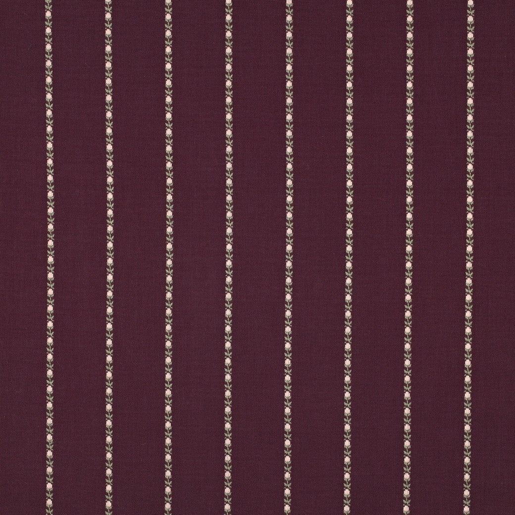 Burgundy Jacquard Flower Stripe Cotton