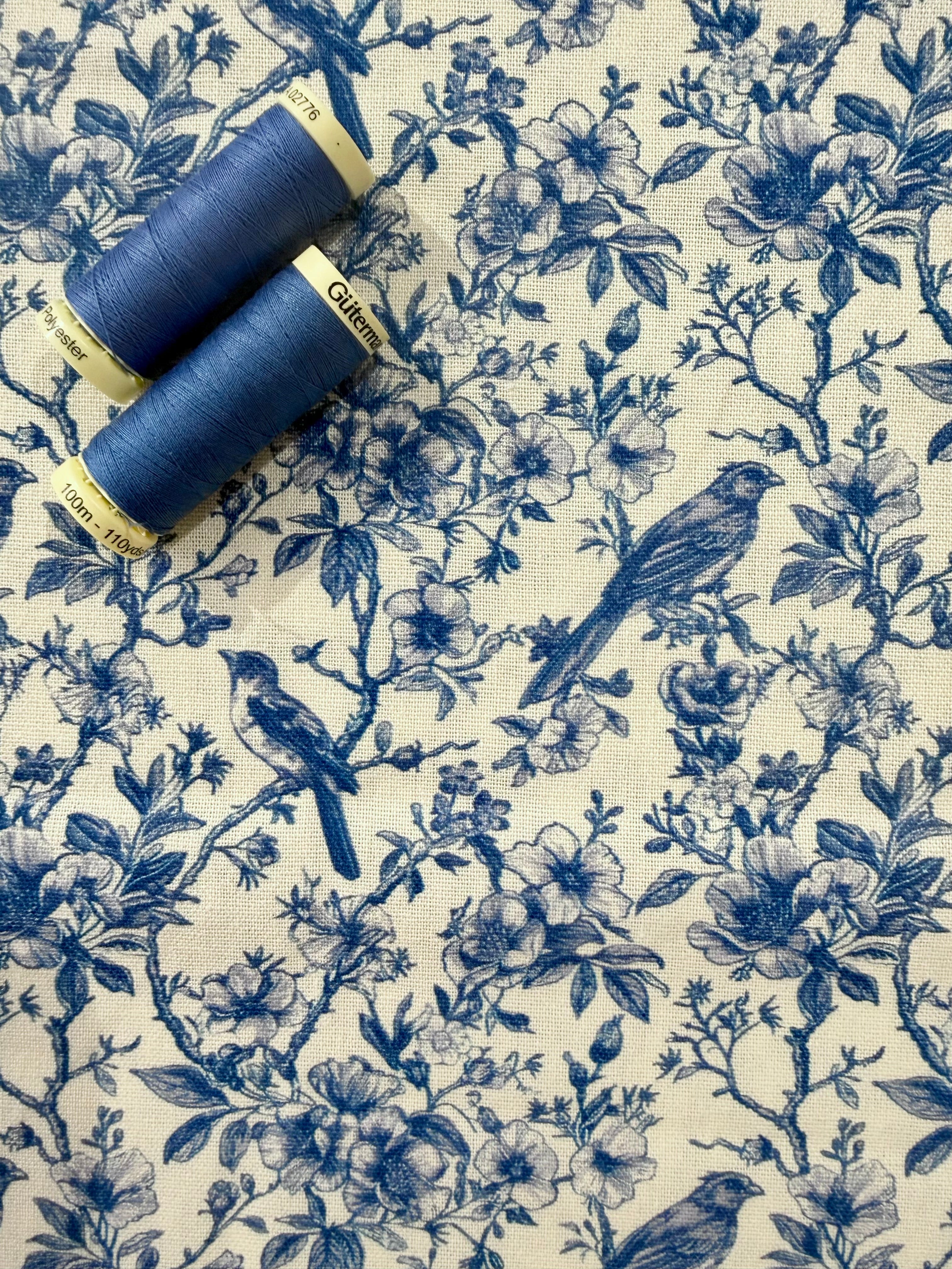 Delft Blue Viscose Linen Blend