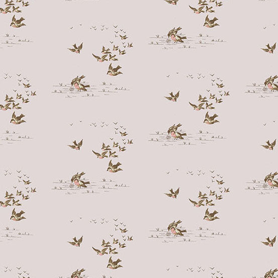 Ayla - Flying Birds Lavender A-1727-P By Max and Louise For Andover Textiles Fat Quarter