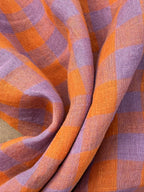 Gallery Gingham Laundered Pure Linen - Tangerine - By Lady McElroy