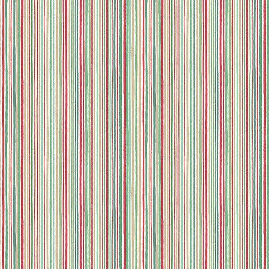 Fine Stripe Cream MU237Q - Country Christmas By Makower UK