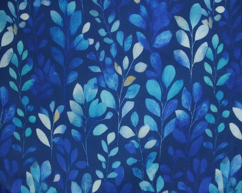 Colbalt Flowers Viscose Lawn