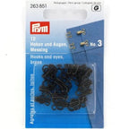 Prym 263851 Hooks And Eyes Brass (Black) No3
