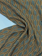 Abstract Trellis Viscose Blend - Forest Green