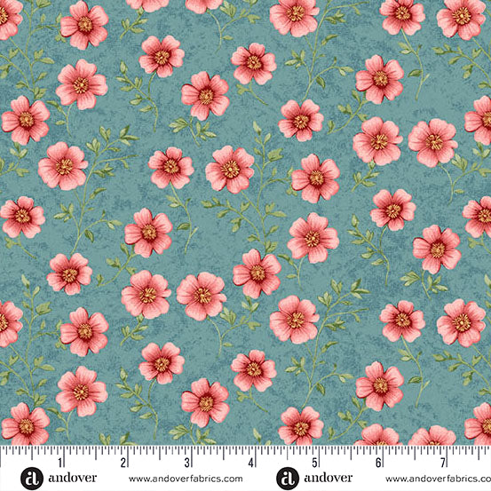 Sparrow Falls Blossom Teapot Blue A-10385-B By Andover Fabrics