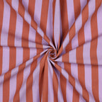 Lavender And Orange Cotton Yarn Dyed Stripes