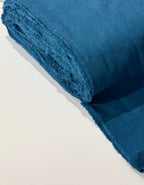 Peacock Blue Yarn Dyed Linen Cotton Blend