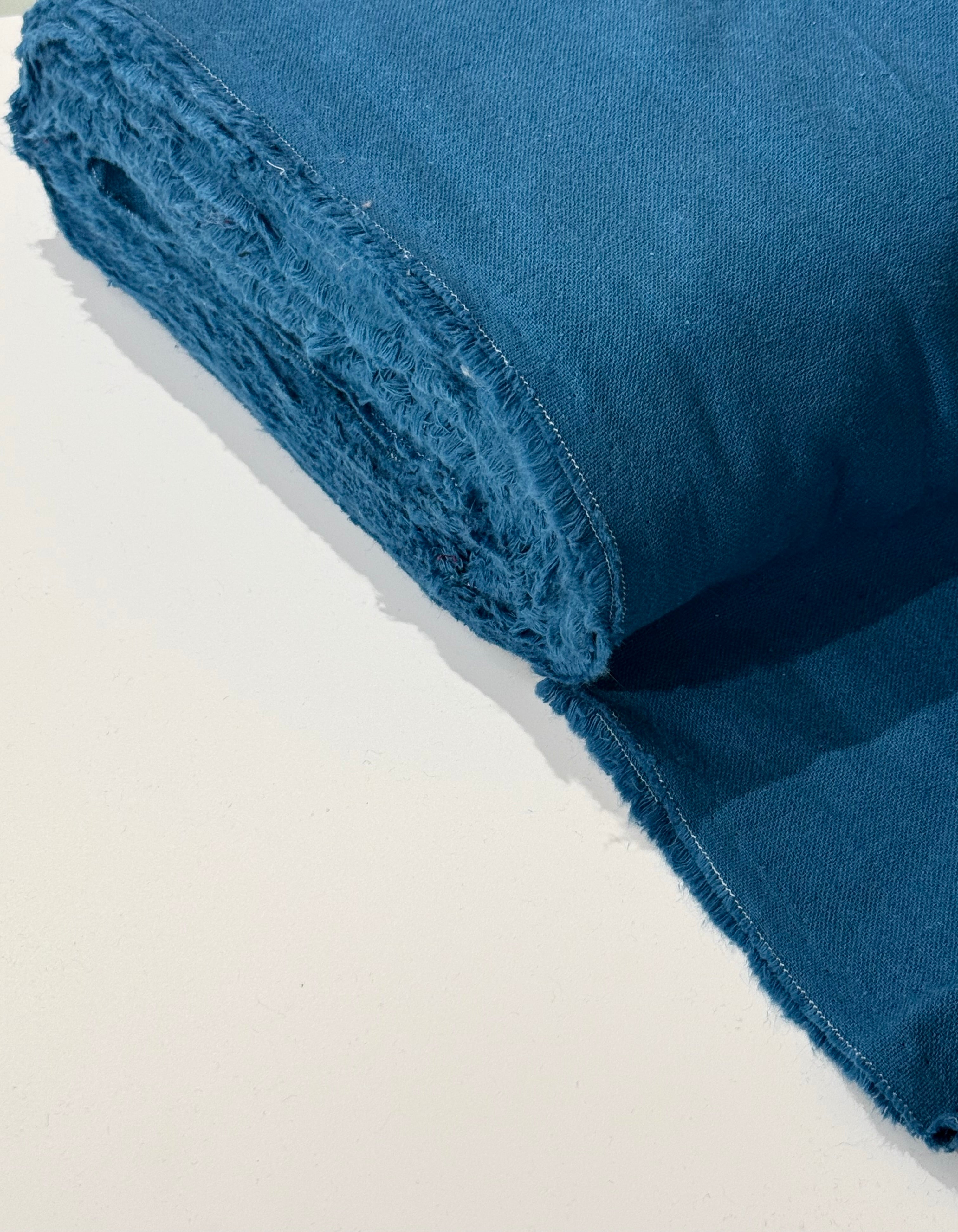 Peacock Blue Yarn Dyed Linen Cotton Blend