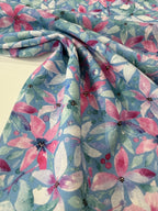 Water Lillies Viscose Linen Blend