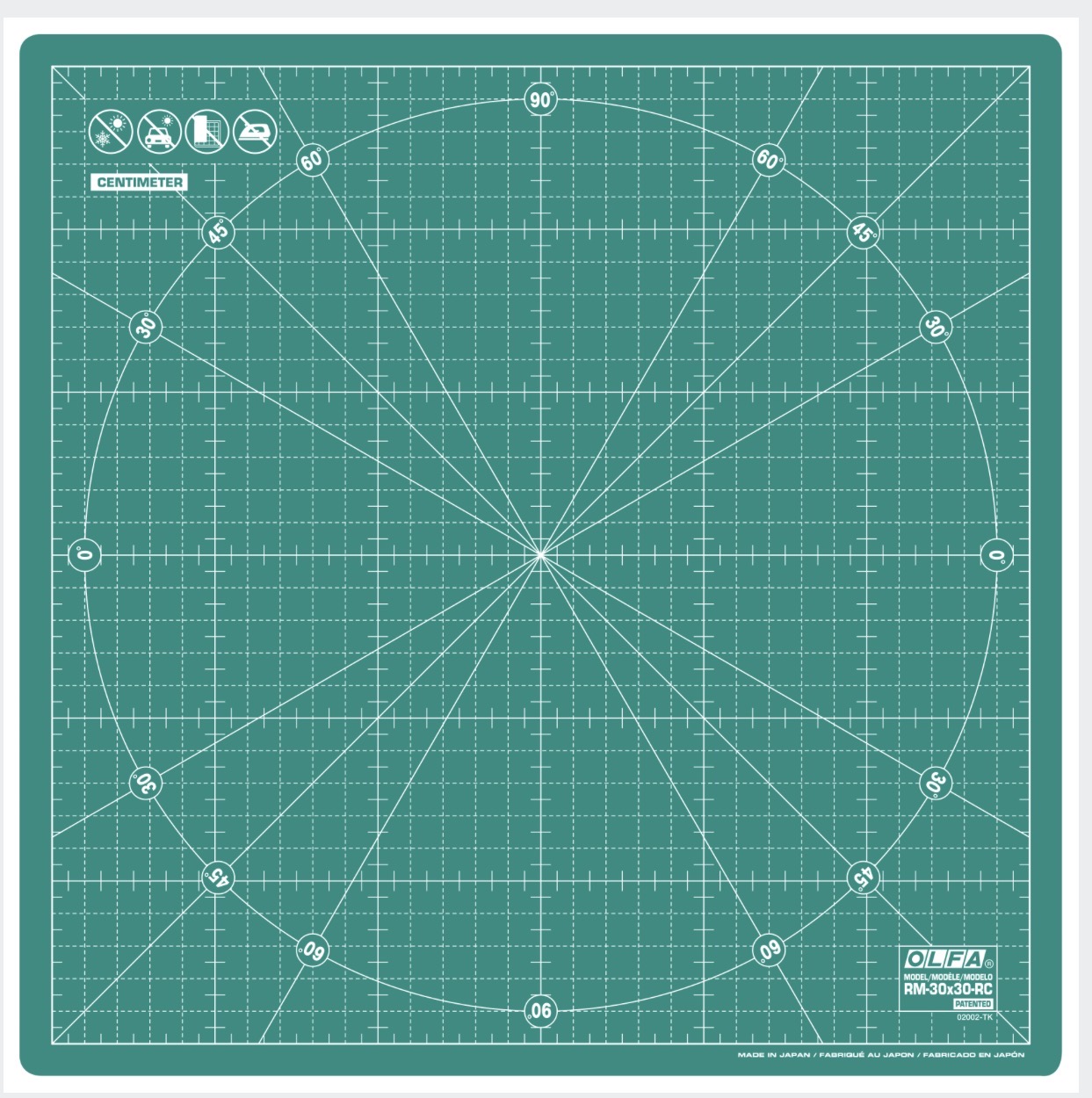 Rotating Cutting Mat 30cm x 30cm RM-30x30-RC - By Olfa