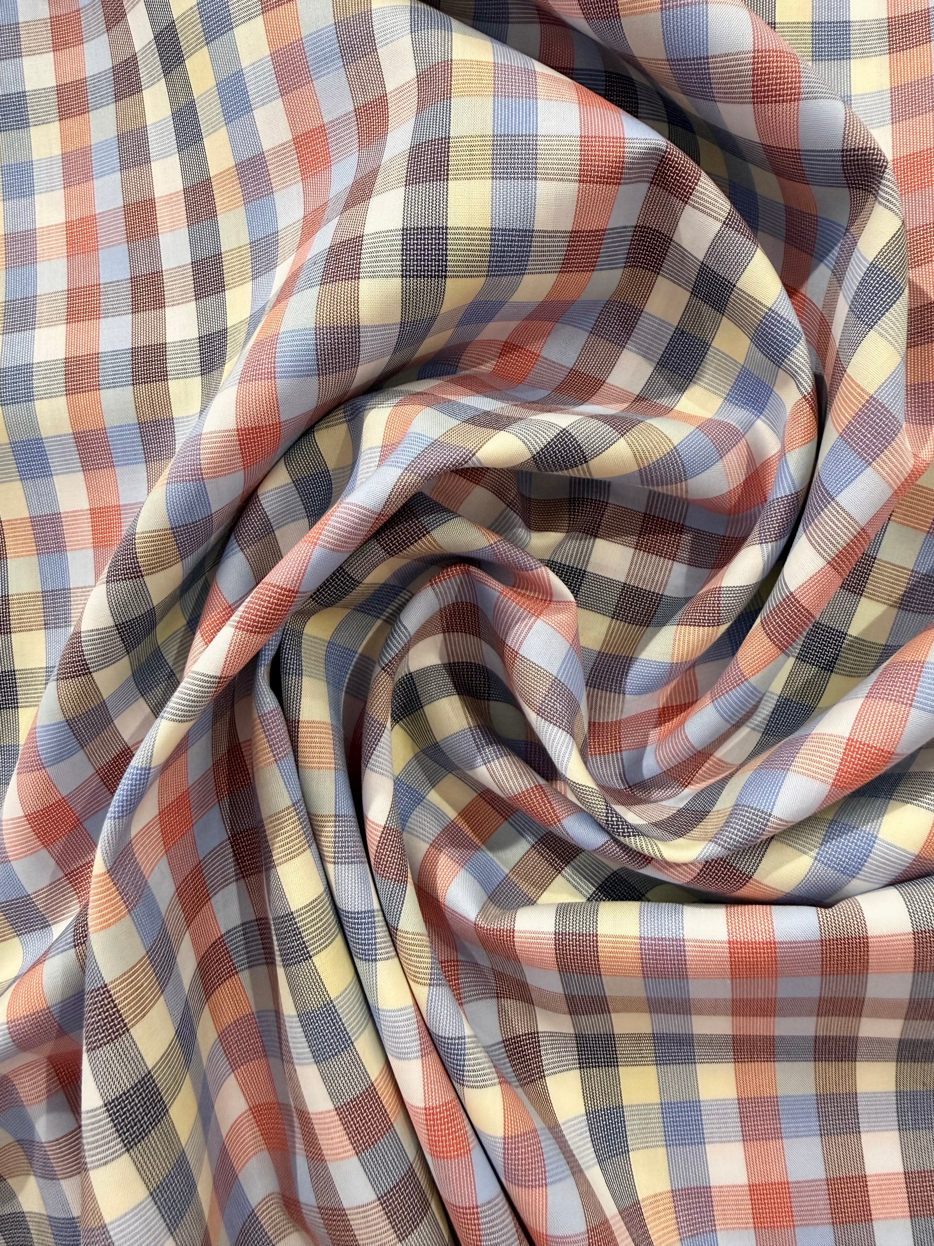 Ex Designer Deadstock Check Mate Supima Cotton 80cm Remnant