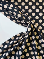 Black And Biscuit Polka Spots Cotton Jersey By Stof Of Denmark