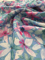 Water Lillies Viscose Linen Blend