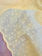 Custard Embroidered Cotton 1 Metre Remnant