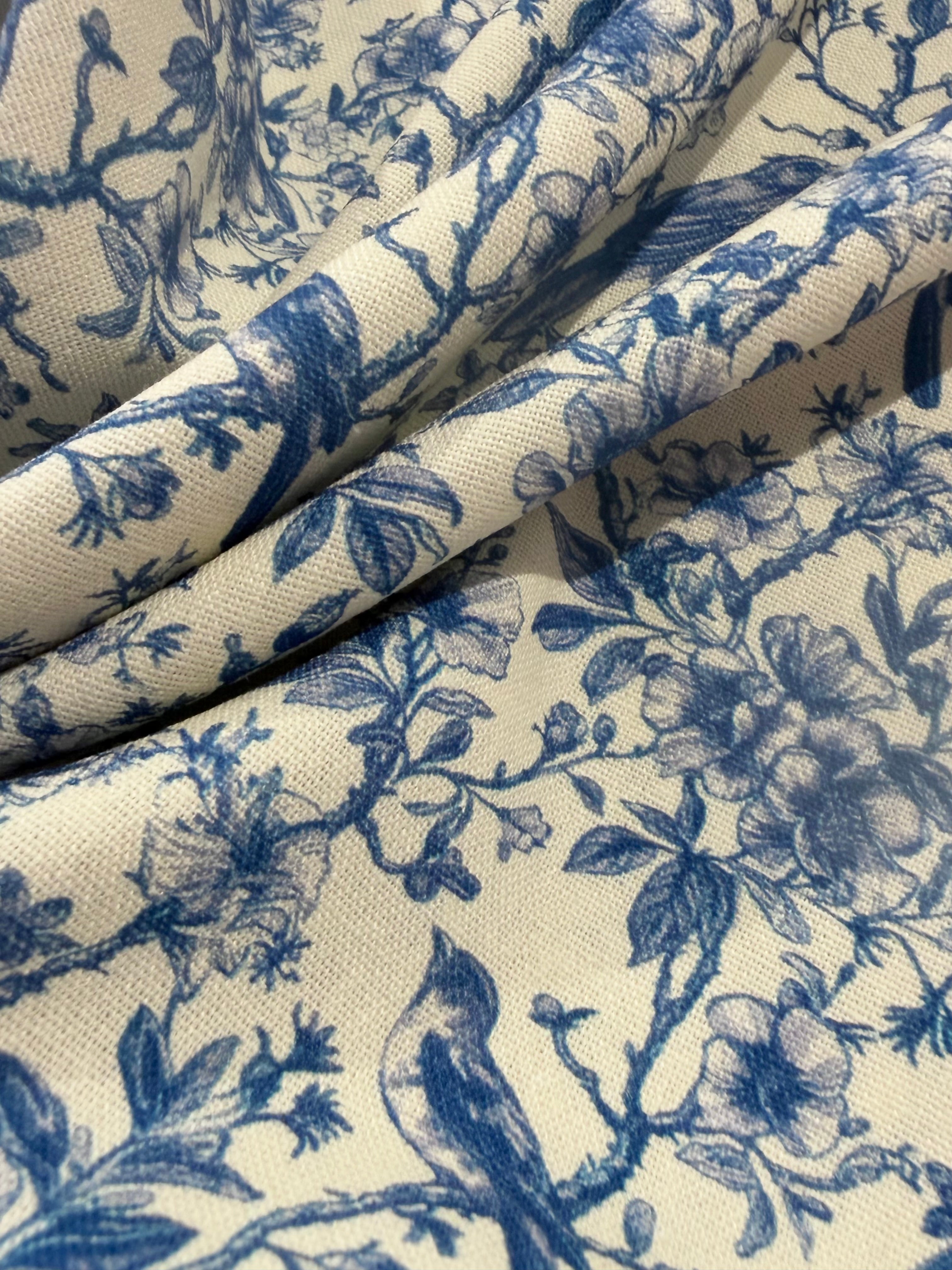 Delft Blue Viscose Linen Blend