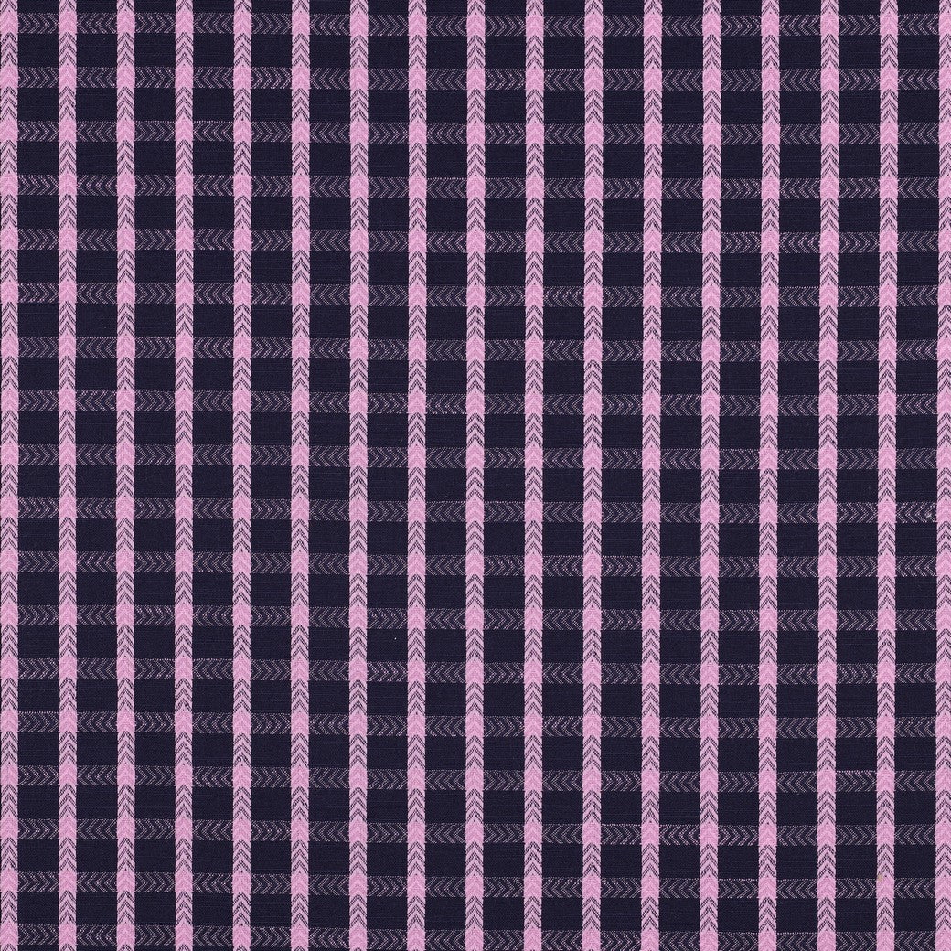 Navy Chevron Check Yarn Dyed Cotton