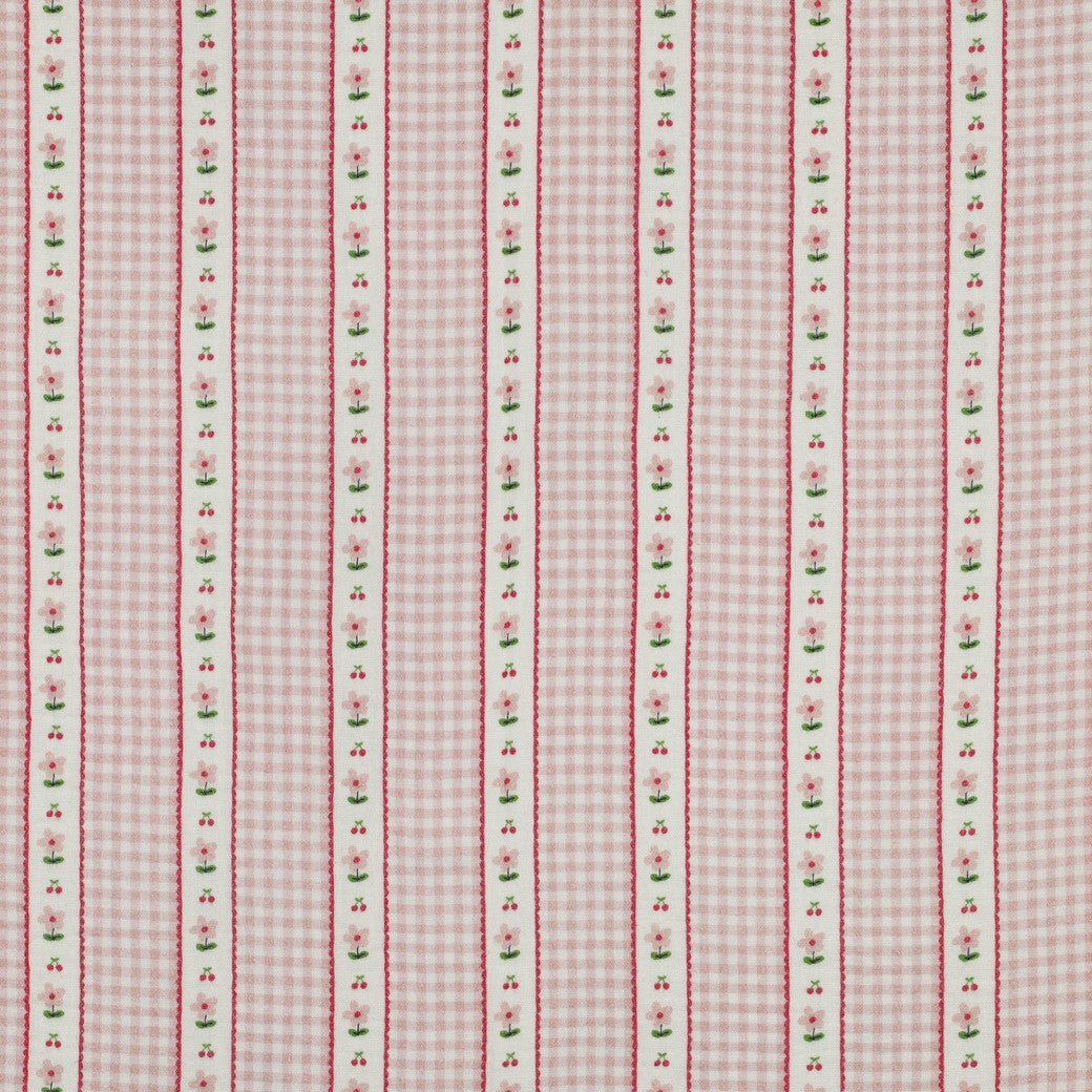 Lillia Gingham Stripe Double Gauze 89cm Remnant