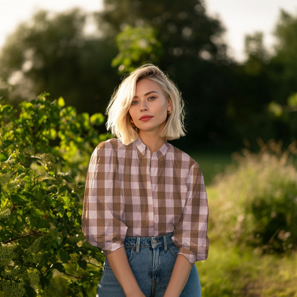 Red And Fuchsia Cotton Yarn Dyed Check