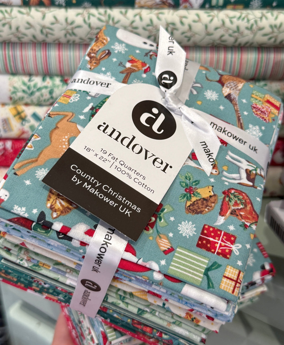 Country Christmas Fat Quarter Bundle x 19 By Makower UK