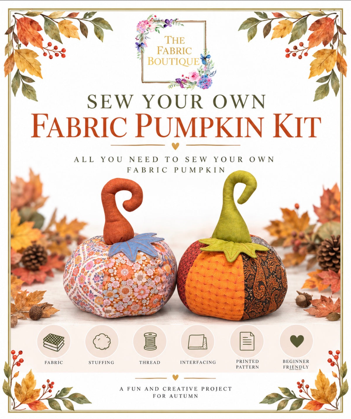 Sew Your Own Fabric Pumpkin Kit